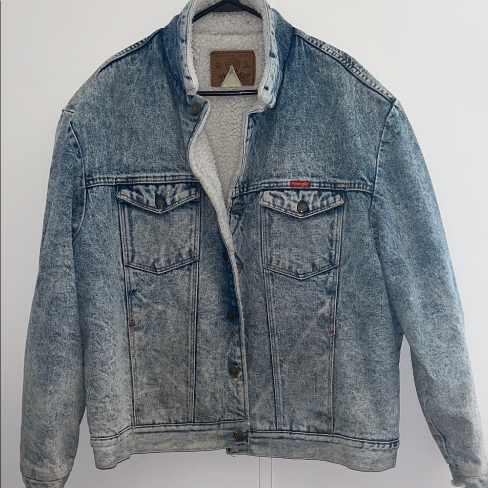 Vintage wrangler Jean jacket- Sherpa lined XXL